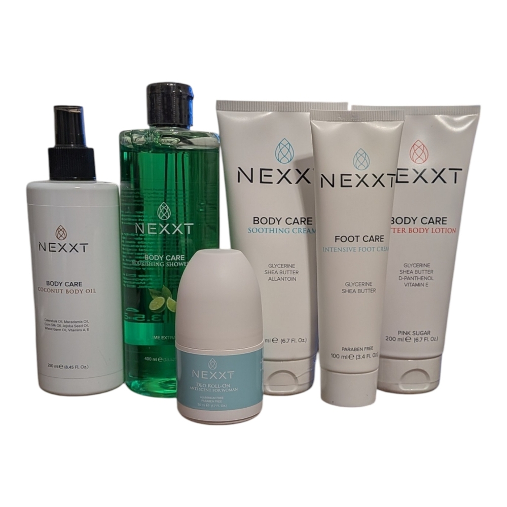 Luxury Spa Body Care Bundle – 6 Full Size – Body Oil, Shower Gel, Creams